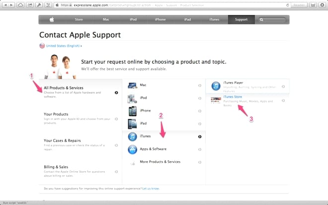 วิธีติดต่อ iTunes Support 9