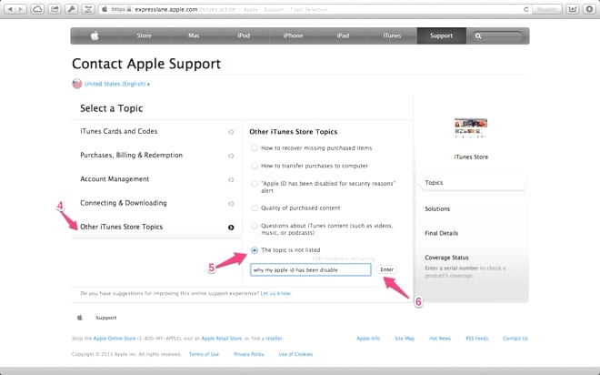 วิธีติดต่อ iTunes Support 10